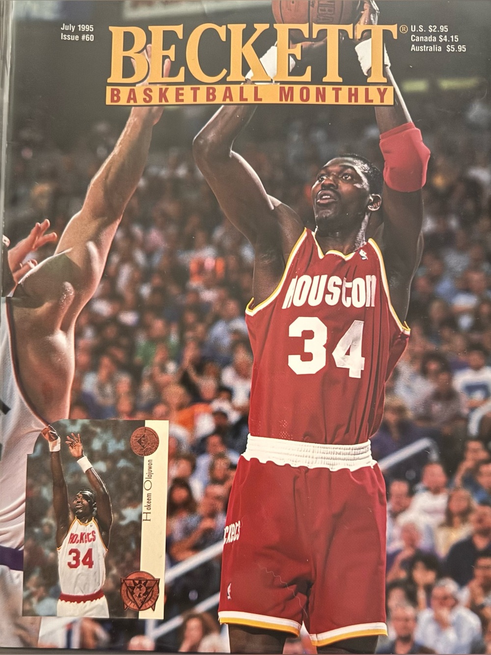 Beckett Basketball Monthly #60 July 1995 Hakeem Olajuwon cover